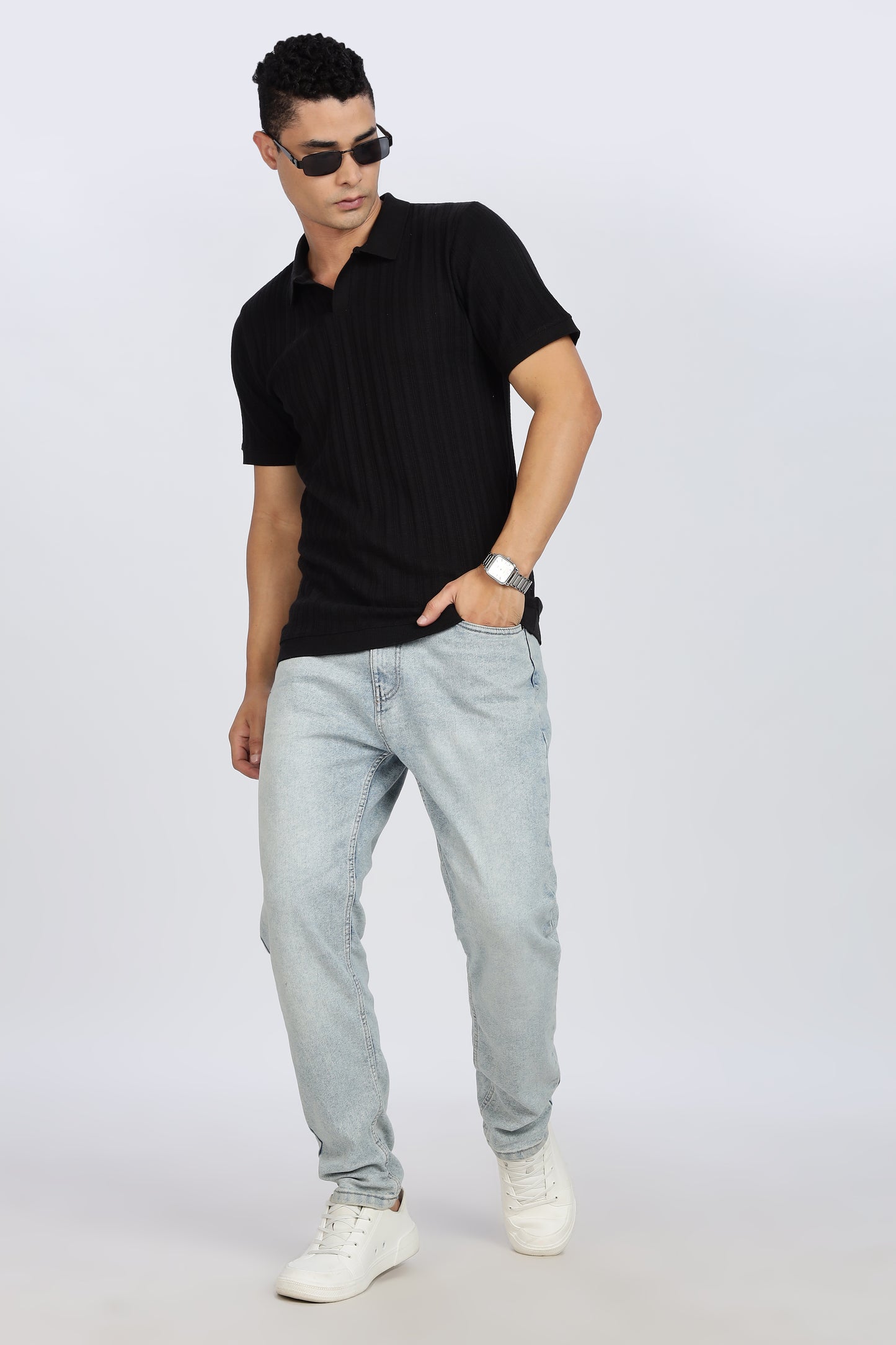 Regular Fit Men’s Black Polo T-Shirt