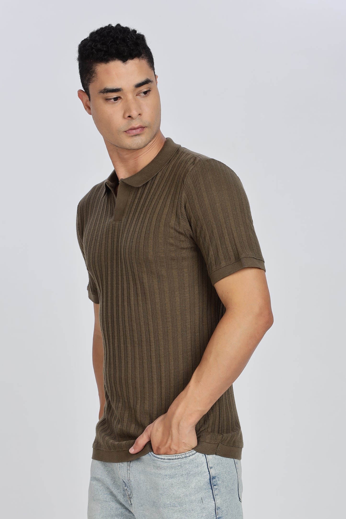 Regular Fit Men’s Olive Polo T-Shirt