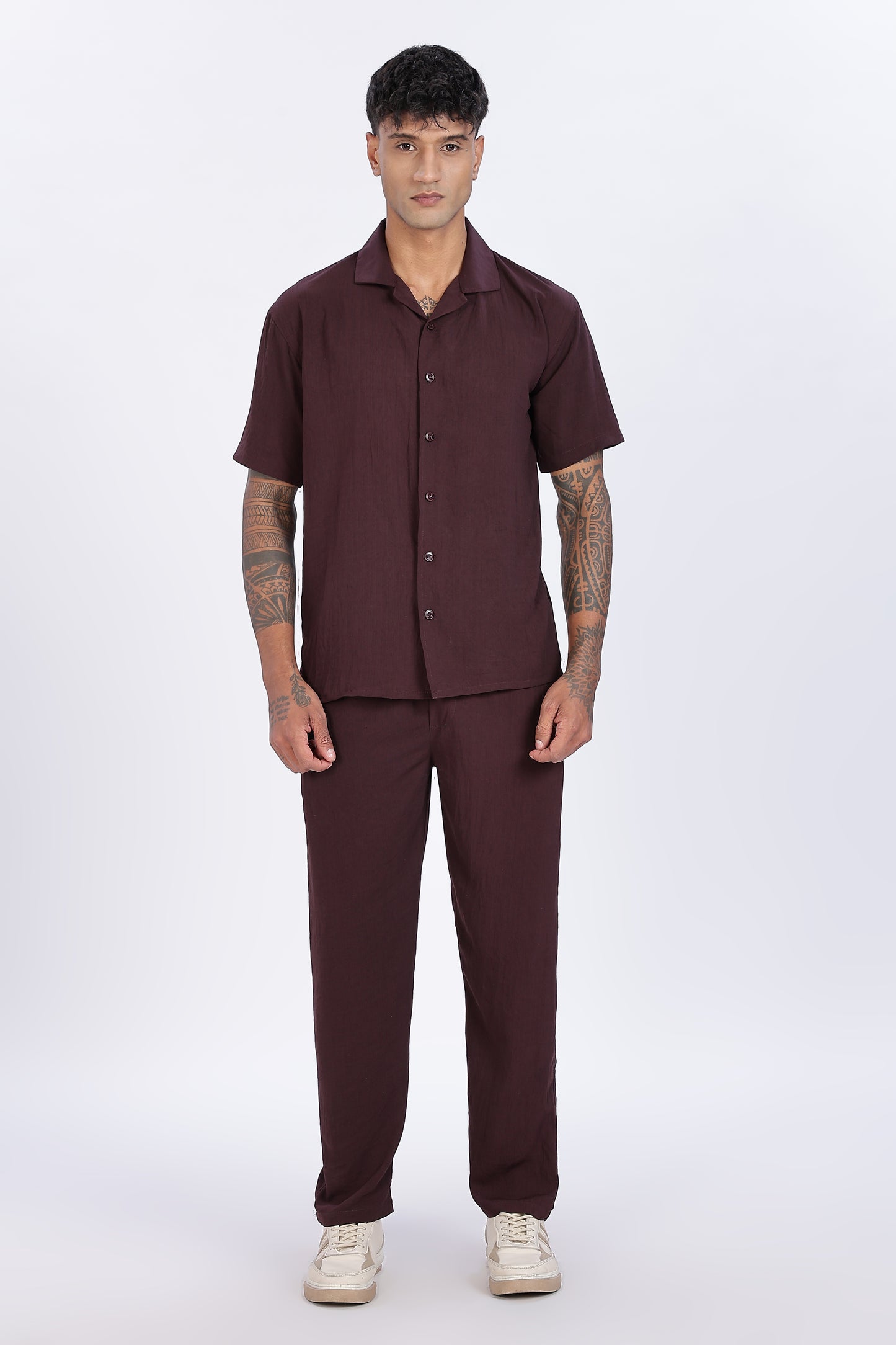 Oxblood Luxe Co-Ord Set