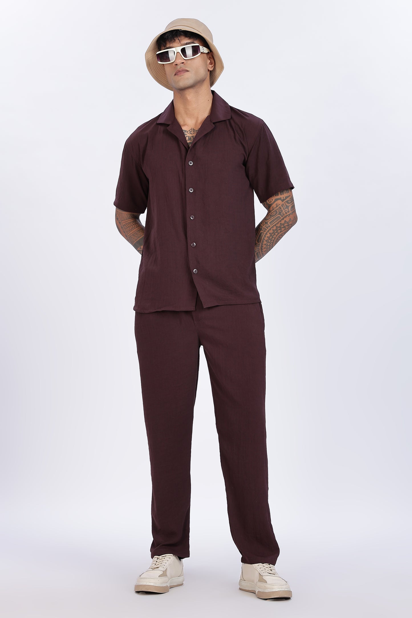Oxblood Luxe Co-Ord Set
