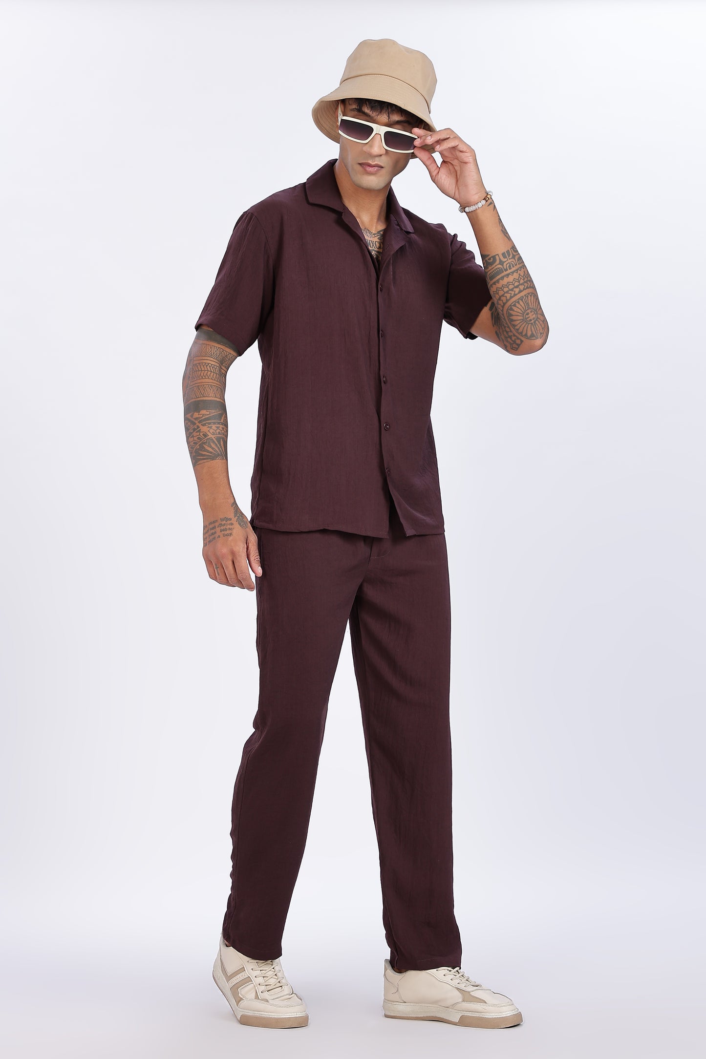 Oxblood Luxe Co-Ord Set