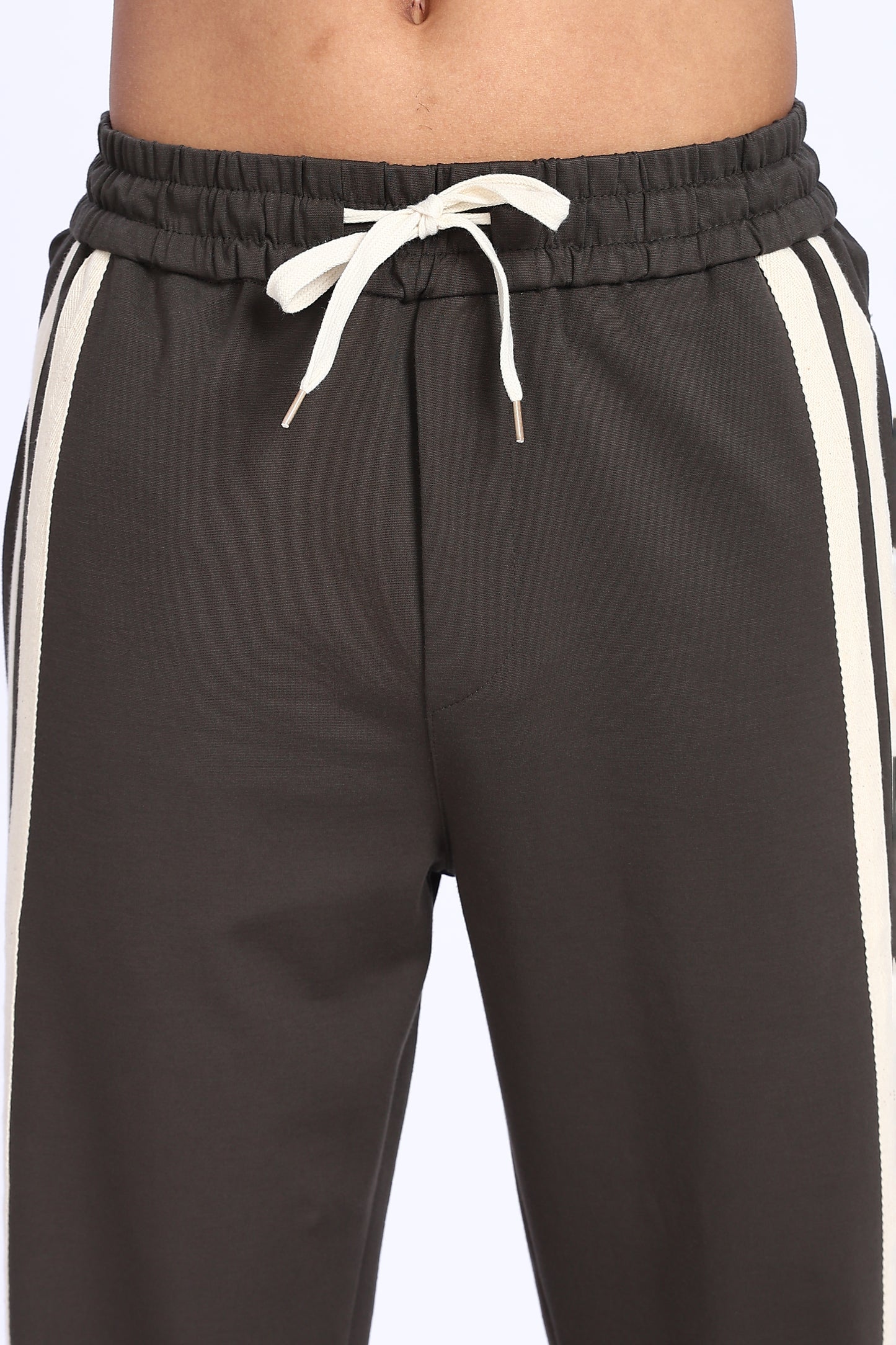 Mocha Racer Stripe Track Pants