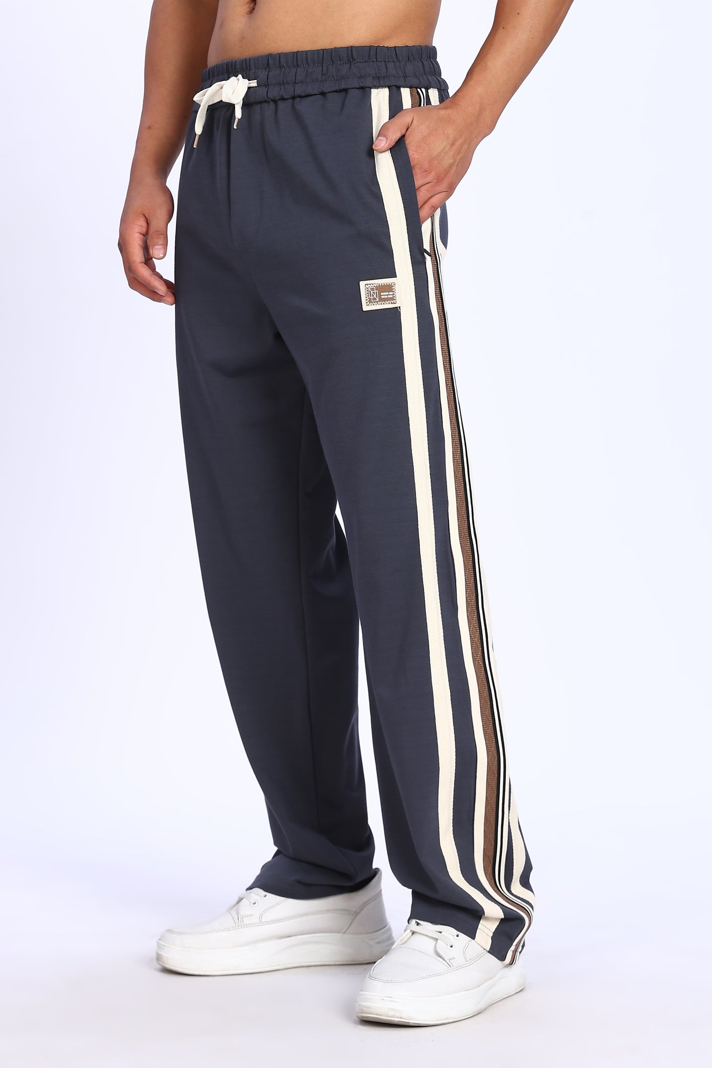 Navy Core Stripe Track Pants