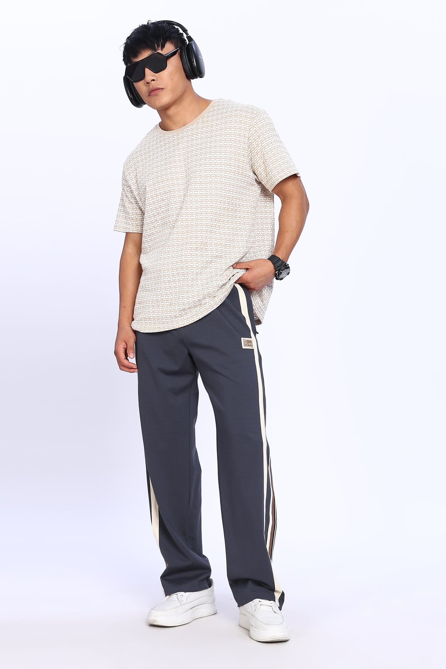 Navy Core Stripe Track Pants