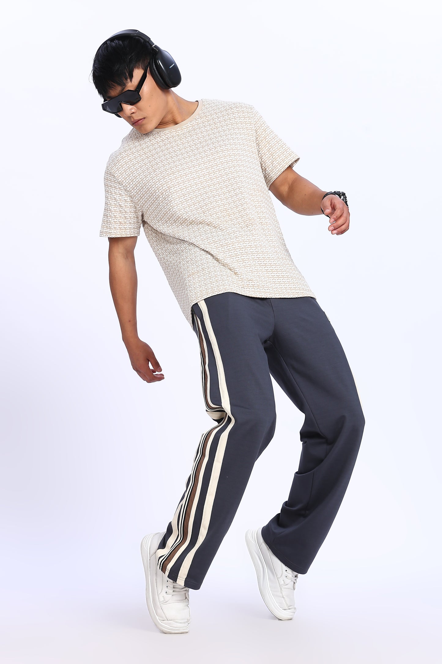 Navy Core Stripe Track Pants