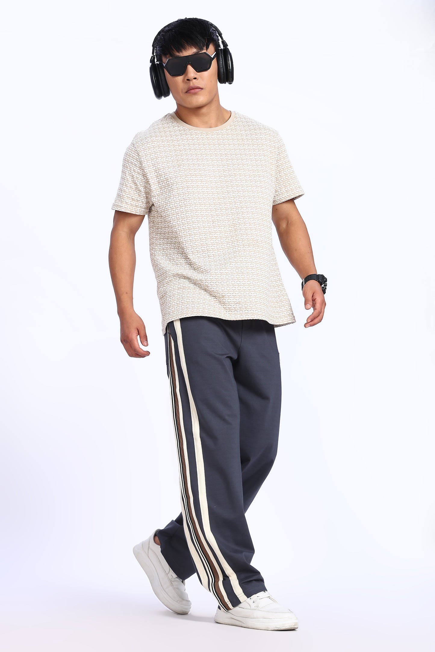 Navy Core Stripe Track Pants
