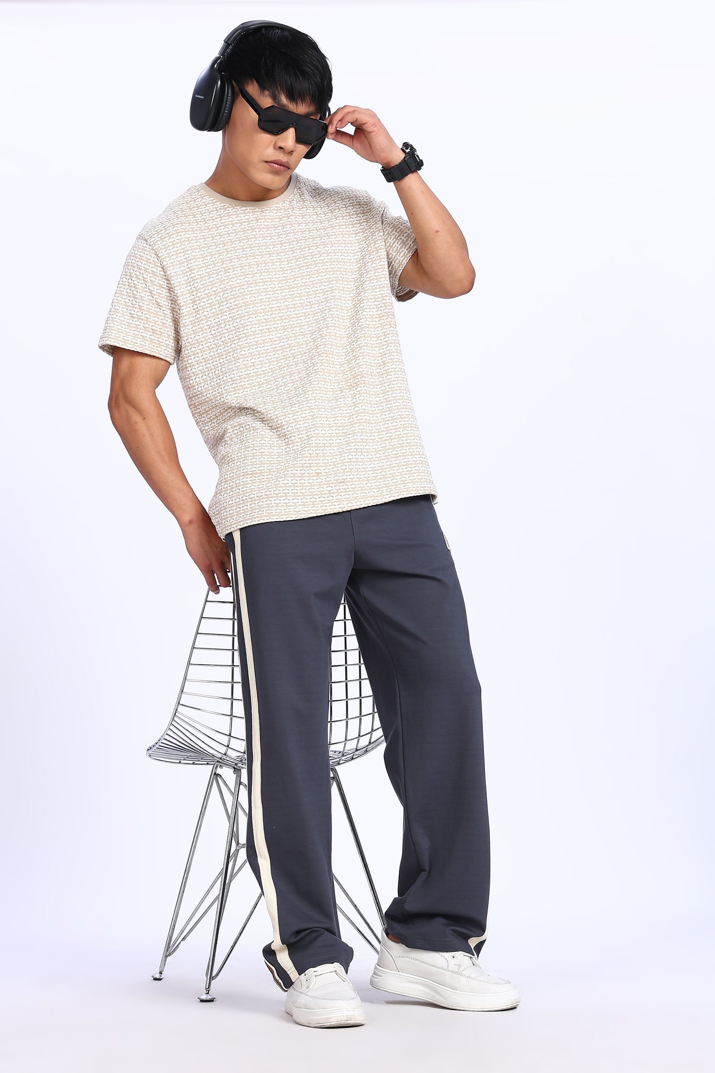 Navy Core Stripe Track Pants