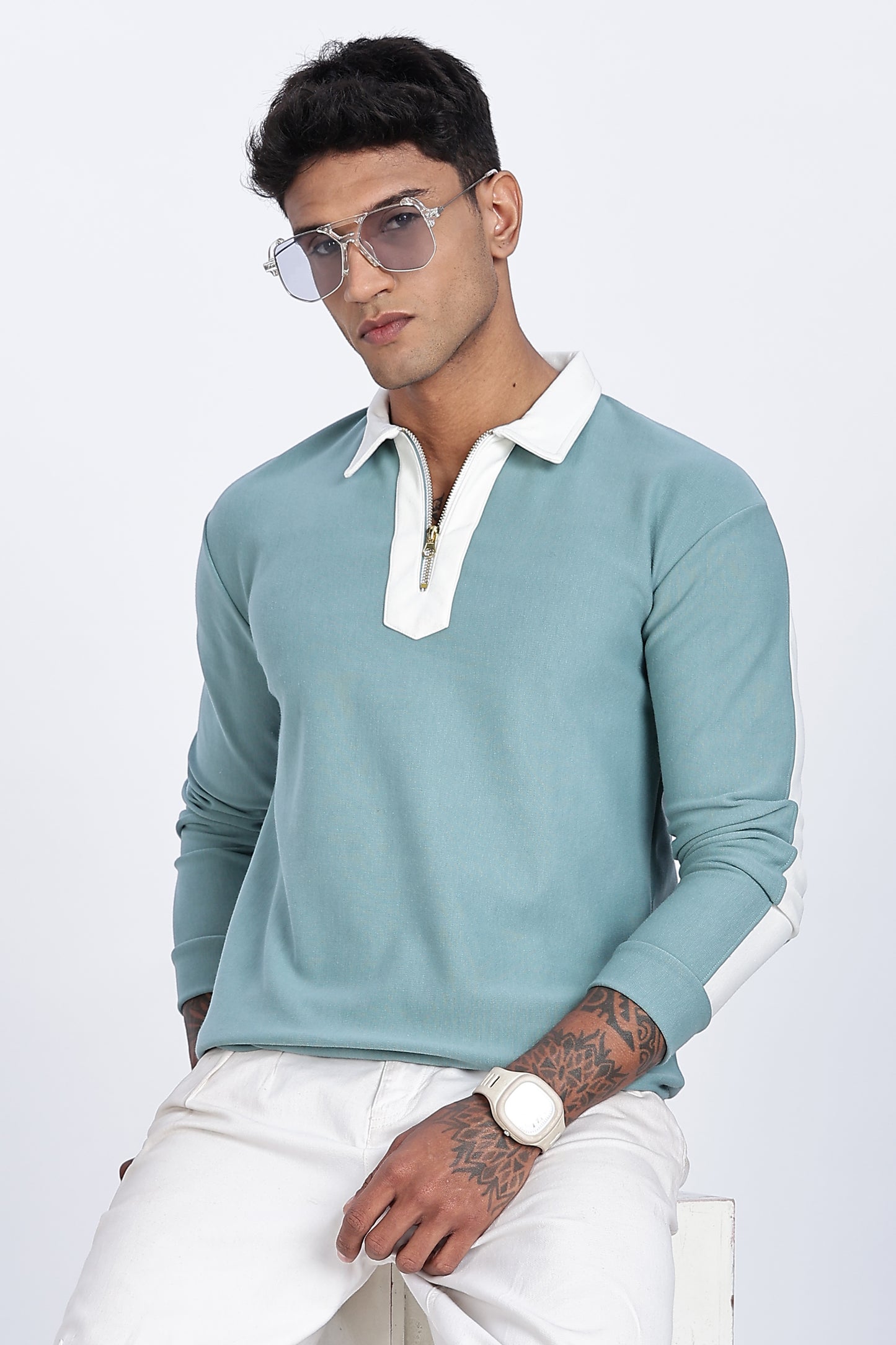 Aqua Crest Quarter-Zip