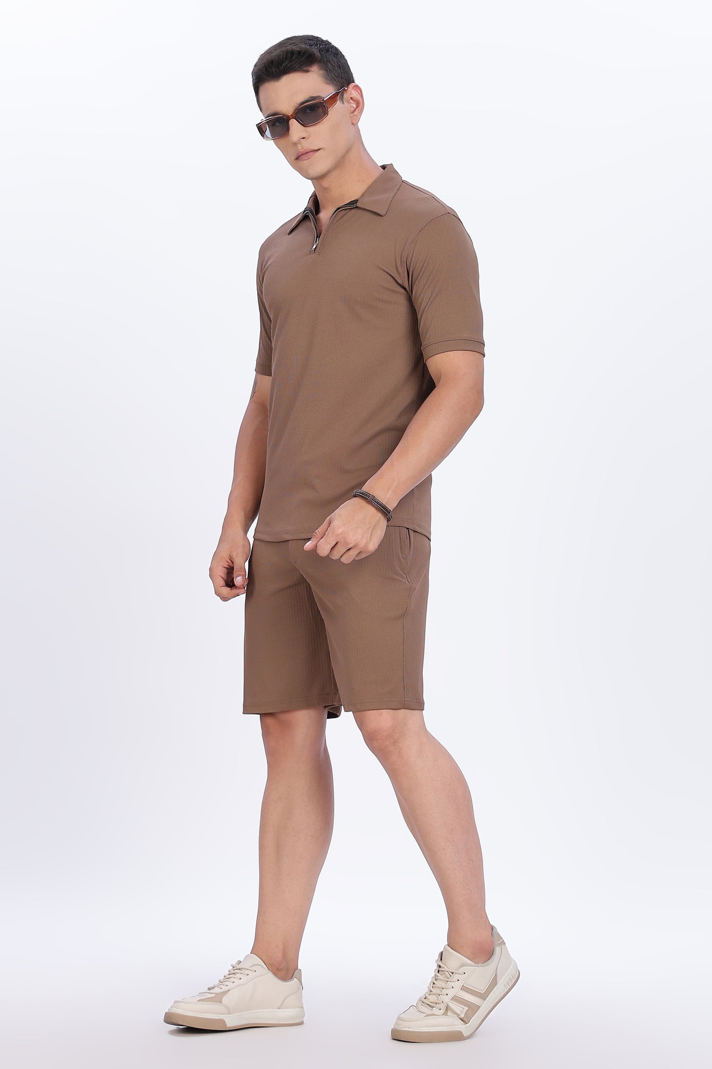 Essential Zip Polo & Shorts Co-Ord Set