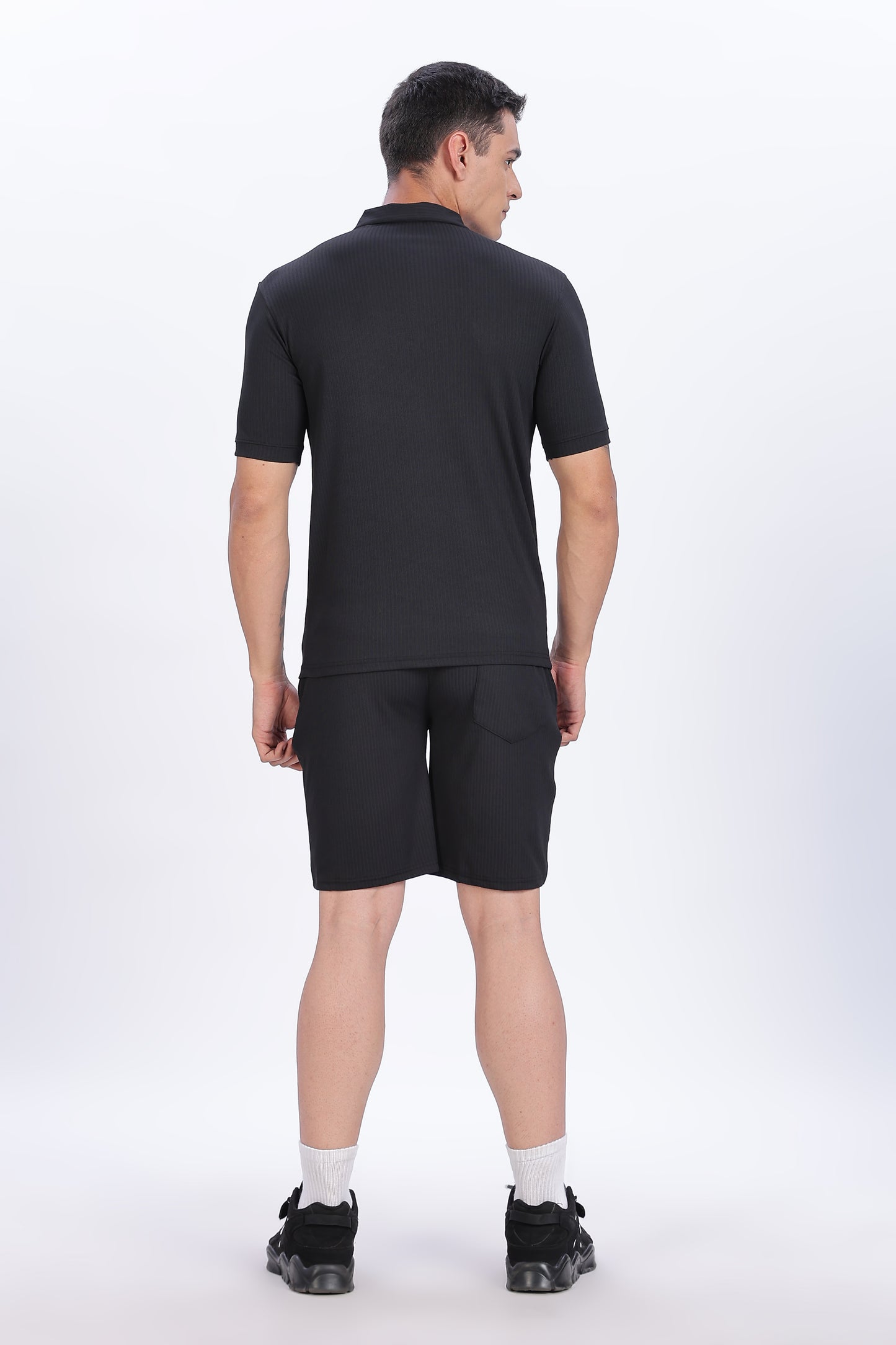 Monochrome Luxe Zip Polo Set