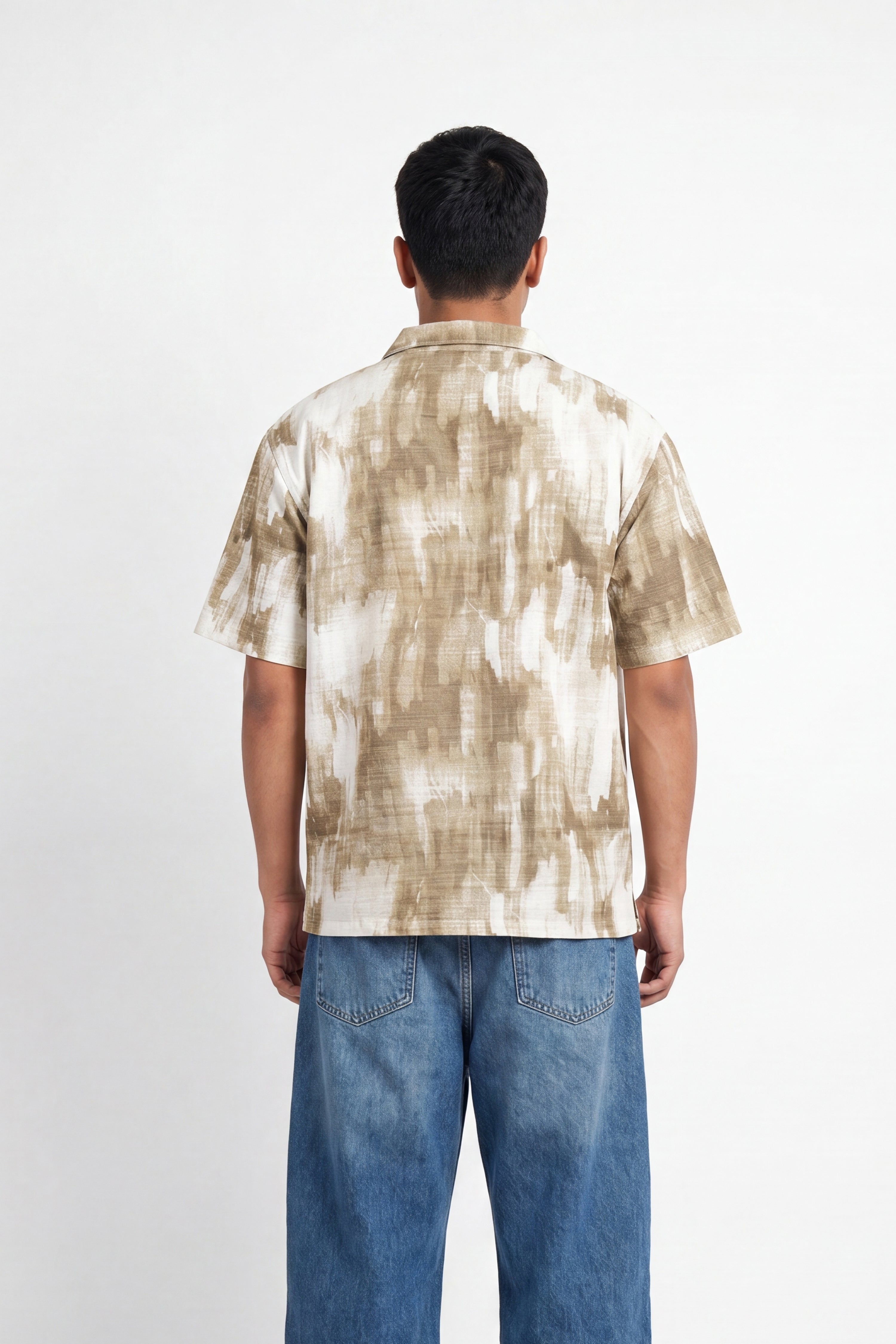Beige Abstract Print Shirt