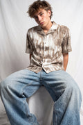Taupe Abstract Print Shirt