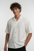 Cloud White Ribbed Cuban Shirt