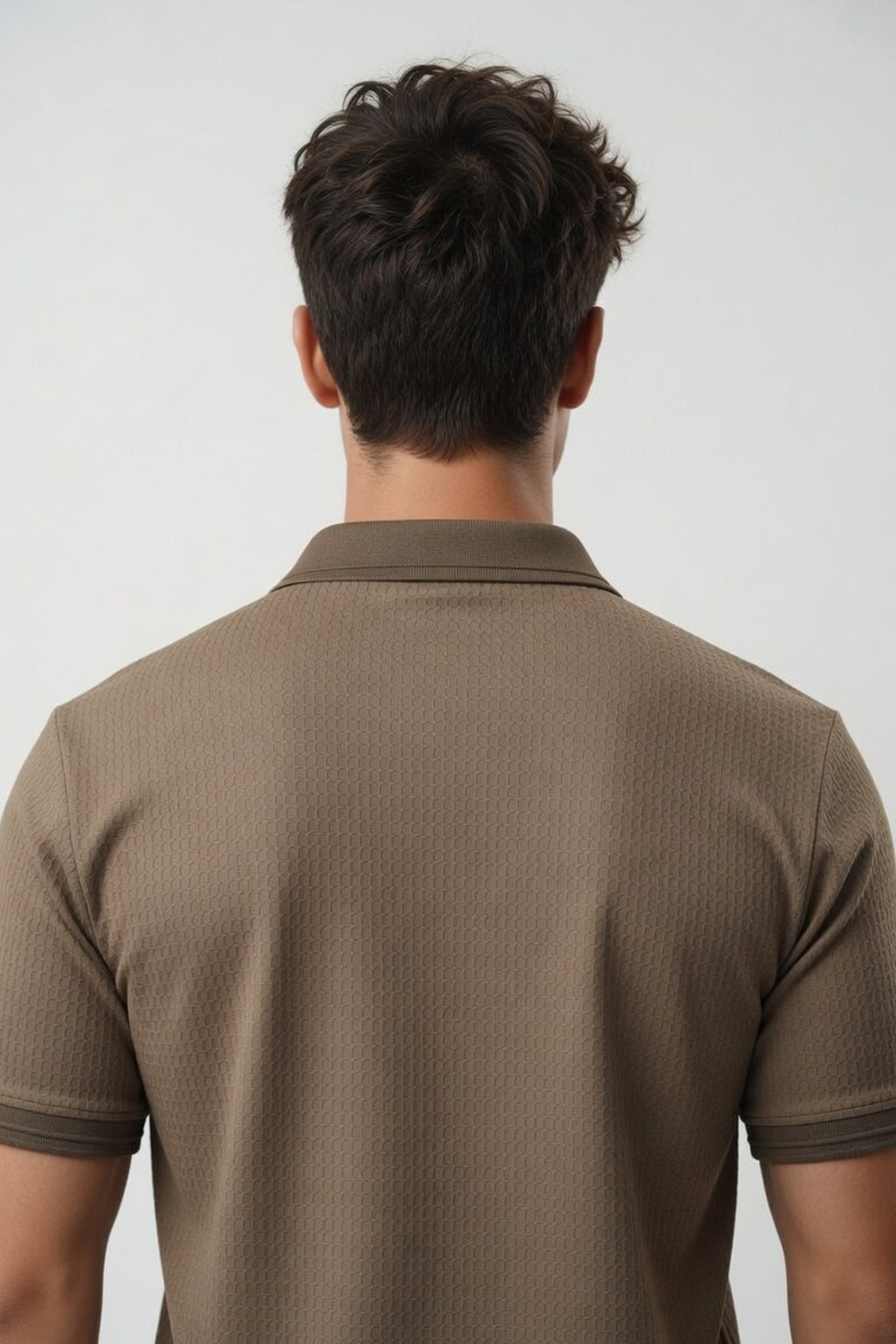 Premium Mocha Honeycomb Knit Polo