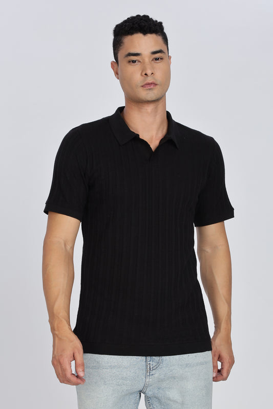 Regular Fit Men’s Black Polo T-Shirt