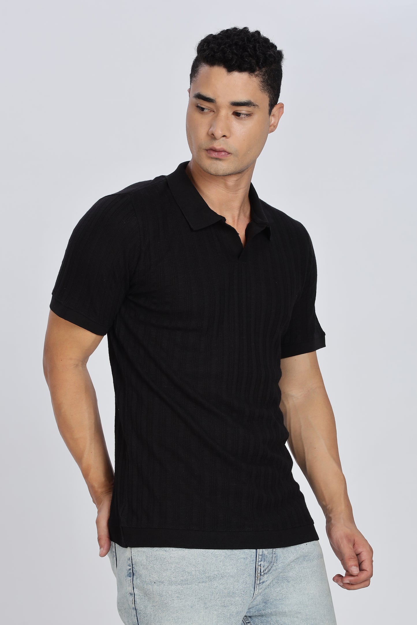 Regular Fit Men’s Black Polo T-Shirt