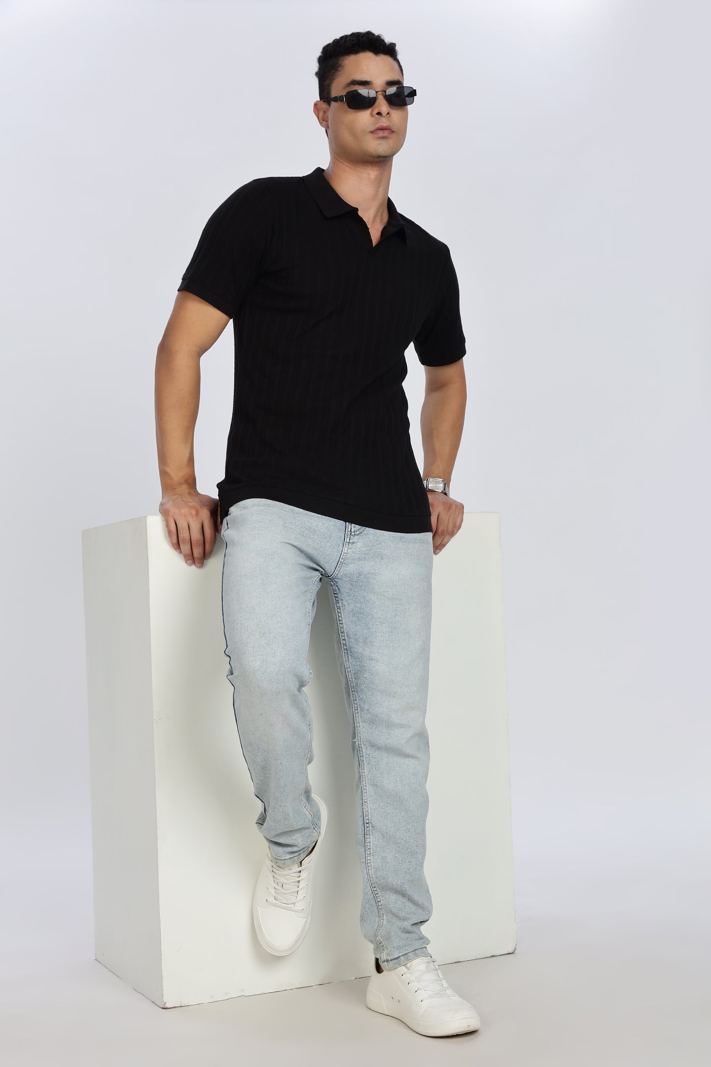 Regular Fit Men’s Black Polo T-Shirt