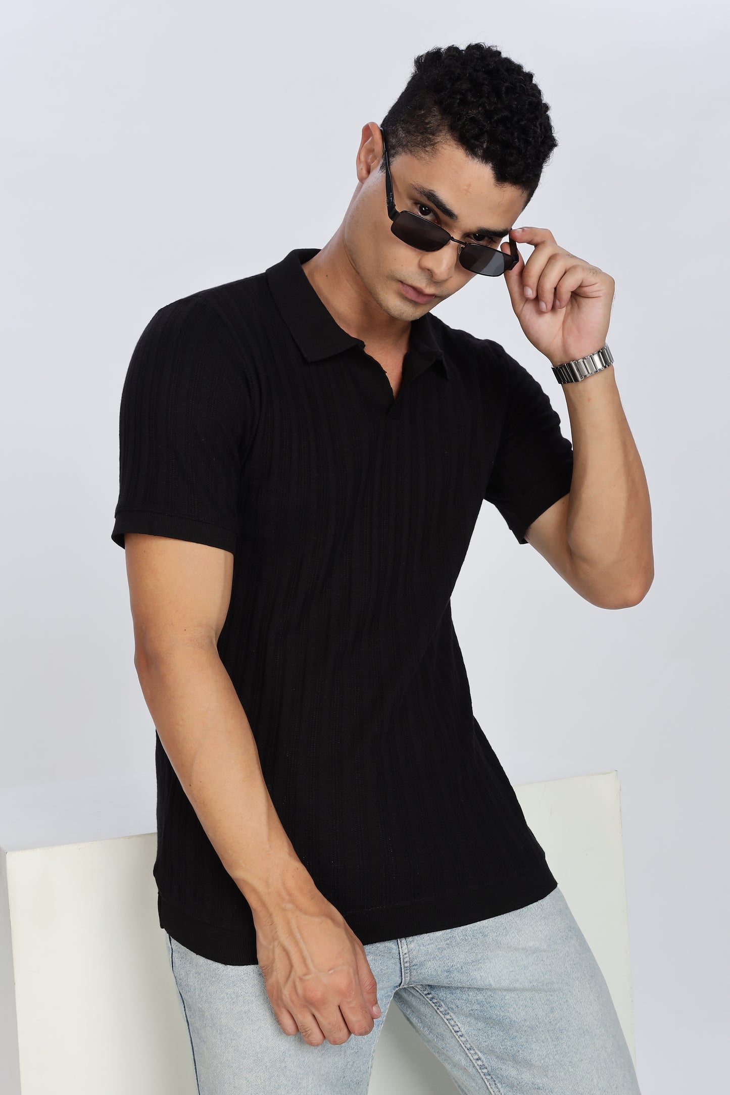 Regular Fit Men’s Black Polo T-Shirt