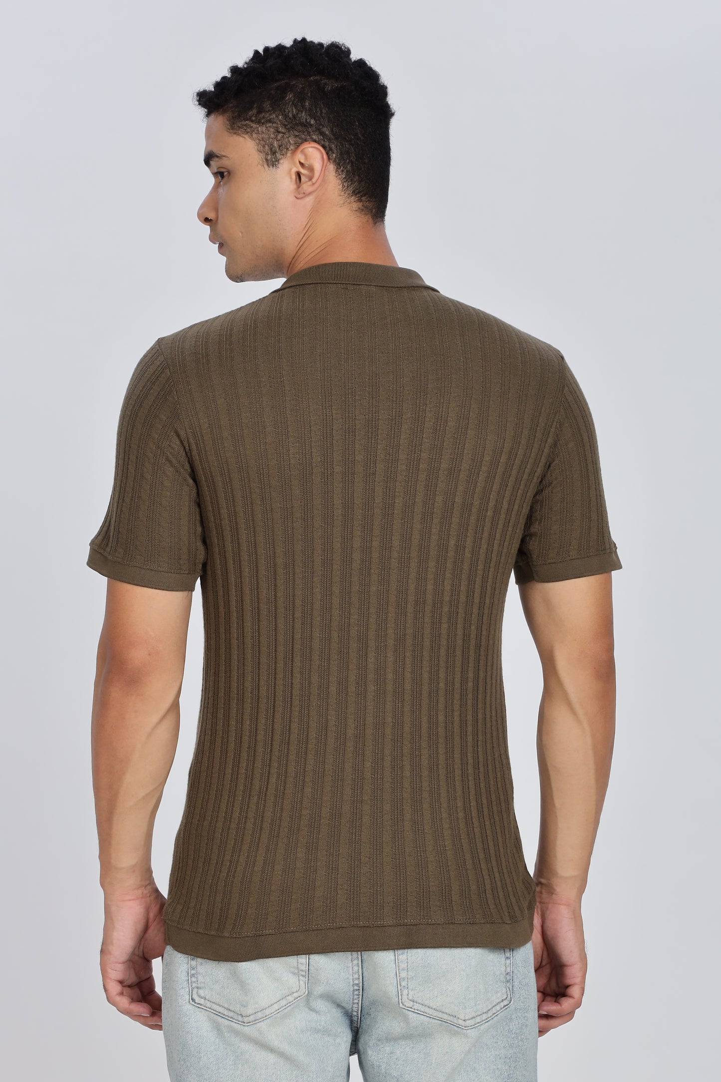 Regular Fit Men’s Olive Polo T-Shirt