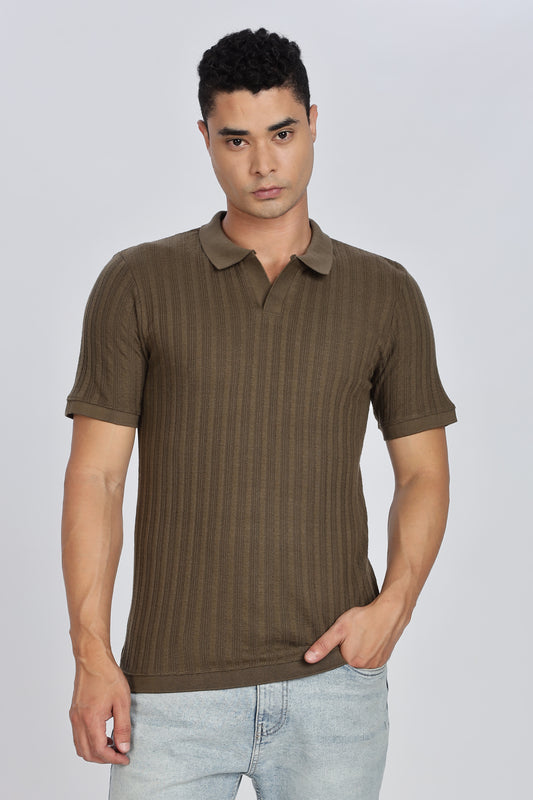 Regular Fit Men’s Olive Polo T-Shirt