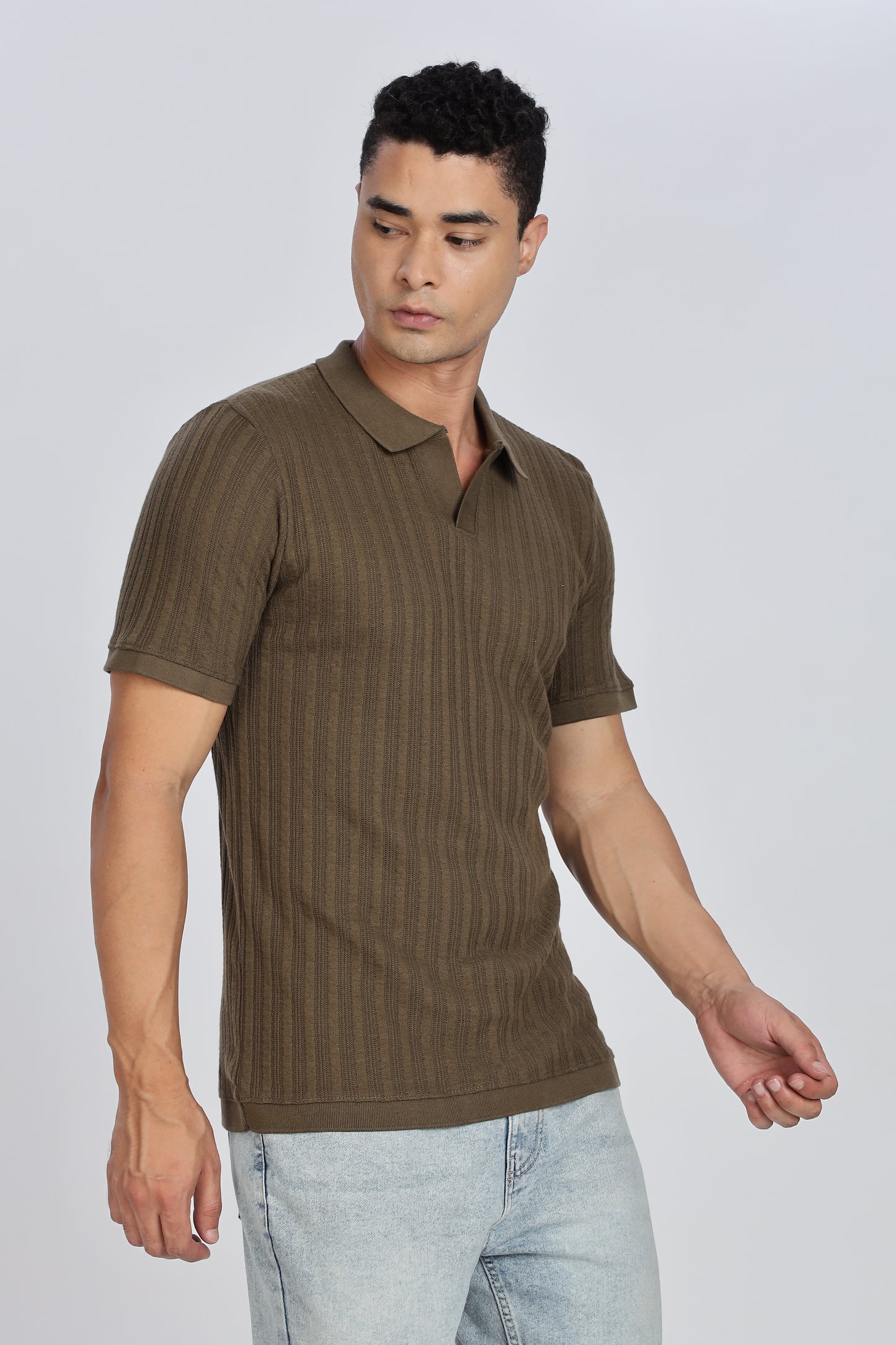 Regular Fit Men’s Olive Polo T-Shirt