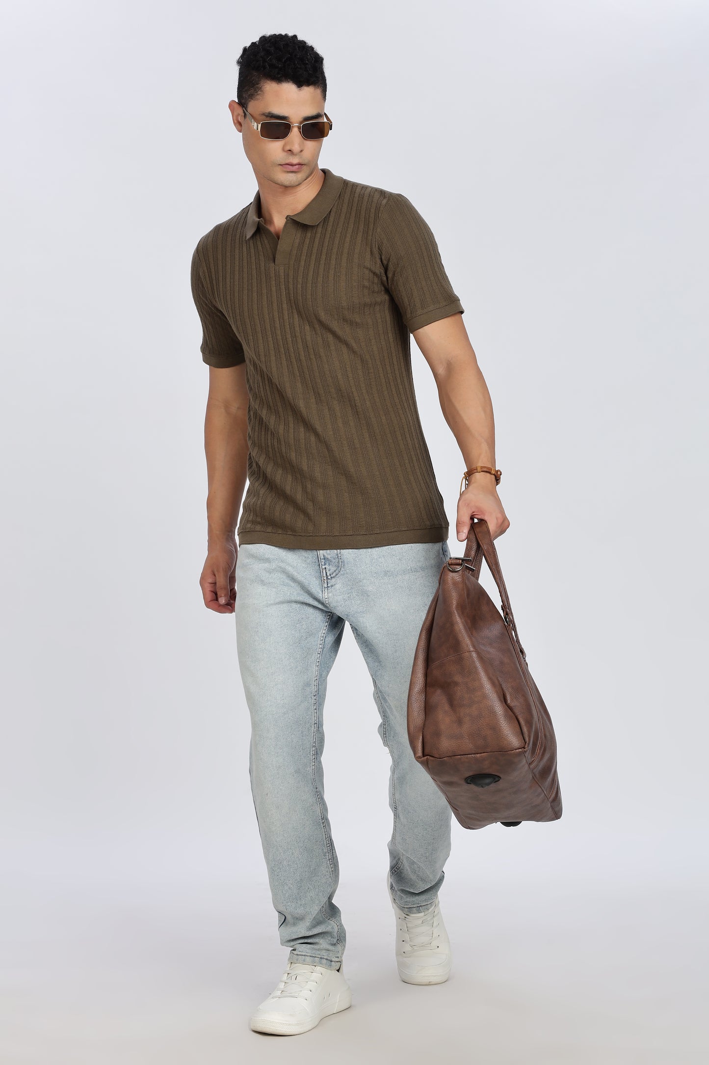 Regular Fit Men’s Olive Polo T-Shirt
