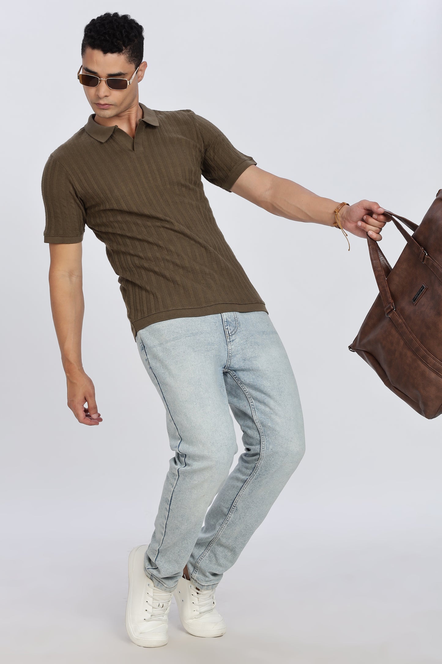 Regular Fit Men’s Olive Polo T-Shirt
