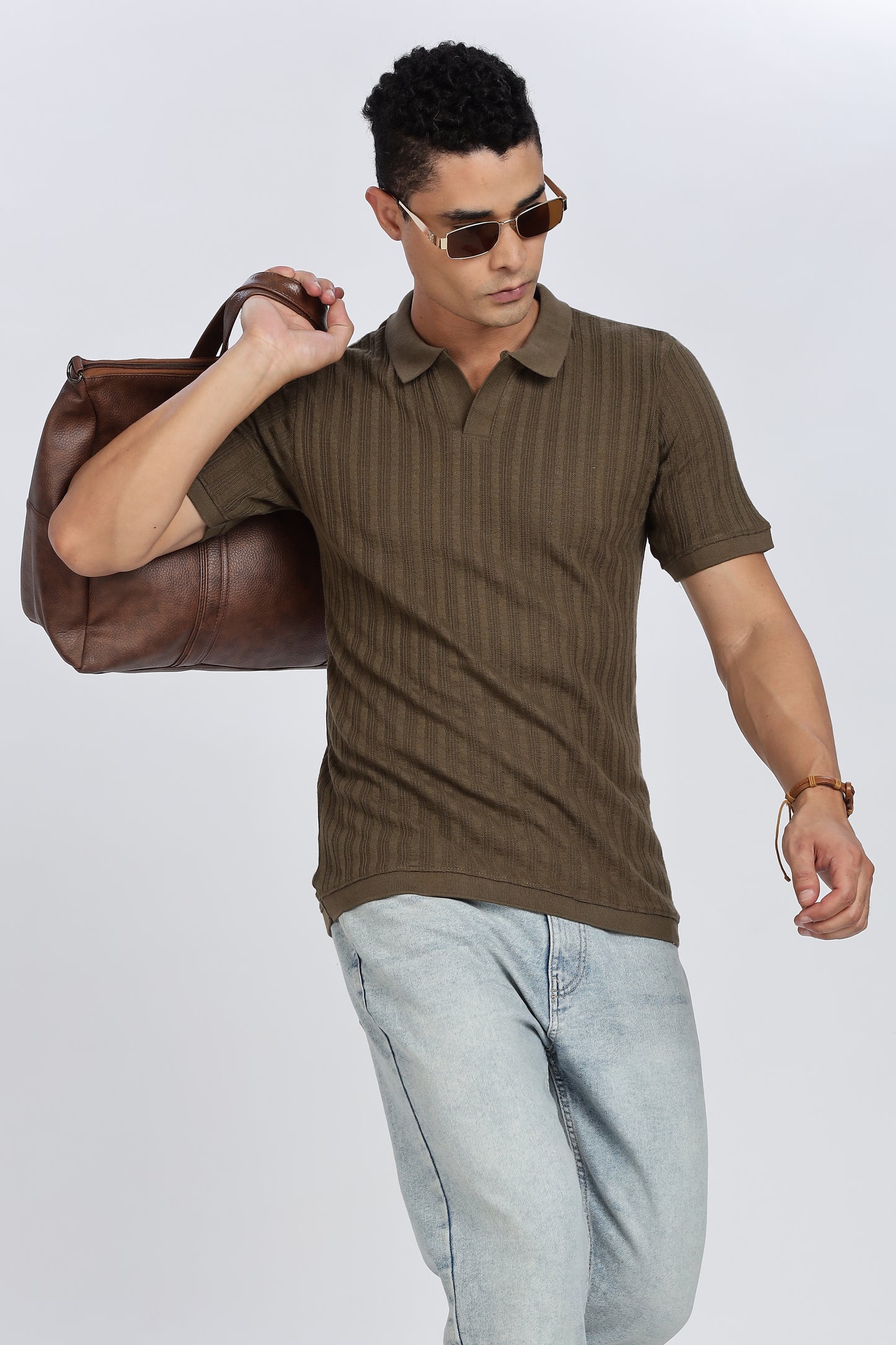 Regular Fit Men’s Olive Polo T-Shirt
