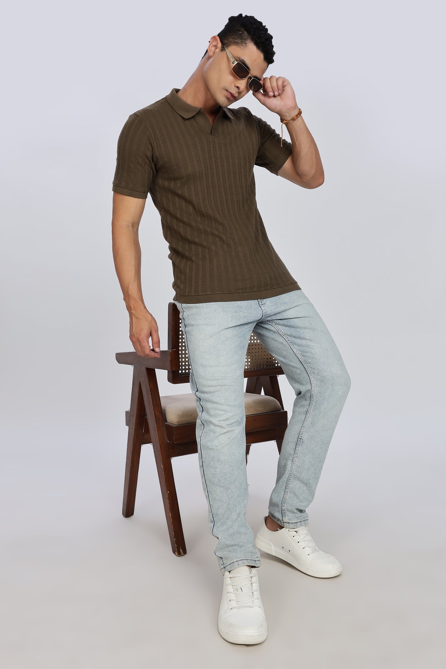 Regular Fit Men’s Olive Polo T-Shirt