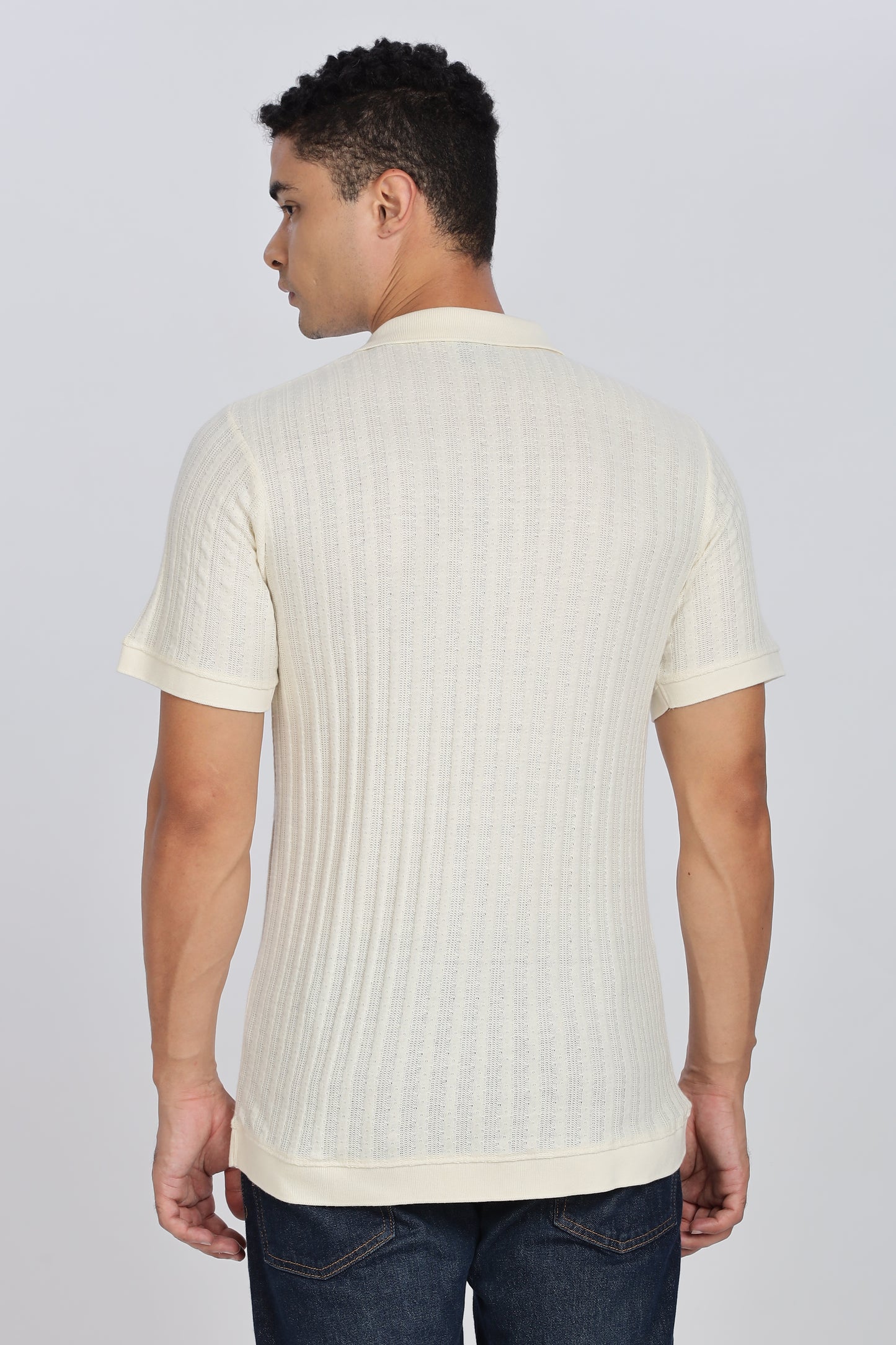 Regular Fit Men’s Cream Polo T-Shirt