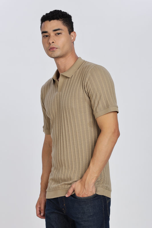 Regular Fit Men’s Beige Polo T-Shirt