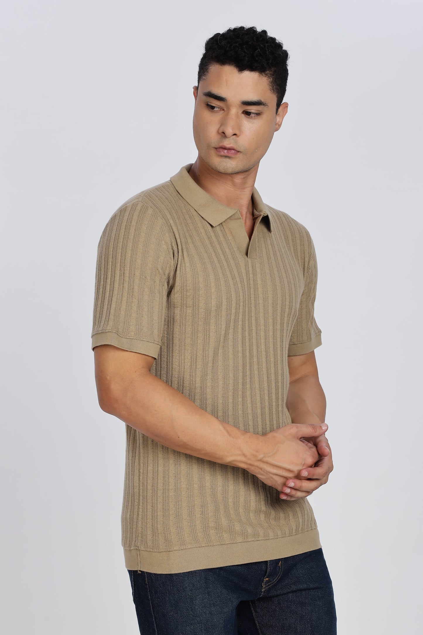 Regular Fit Men’s Beige Polo T-Shirt