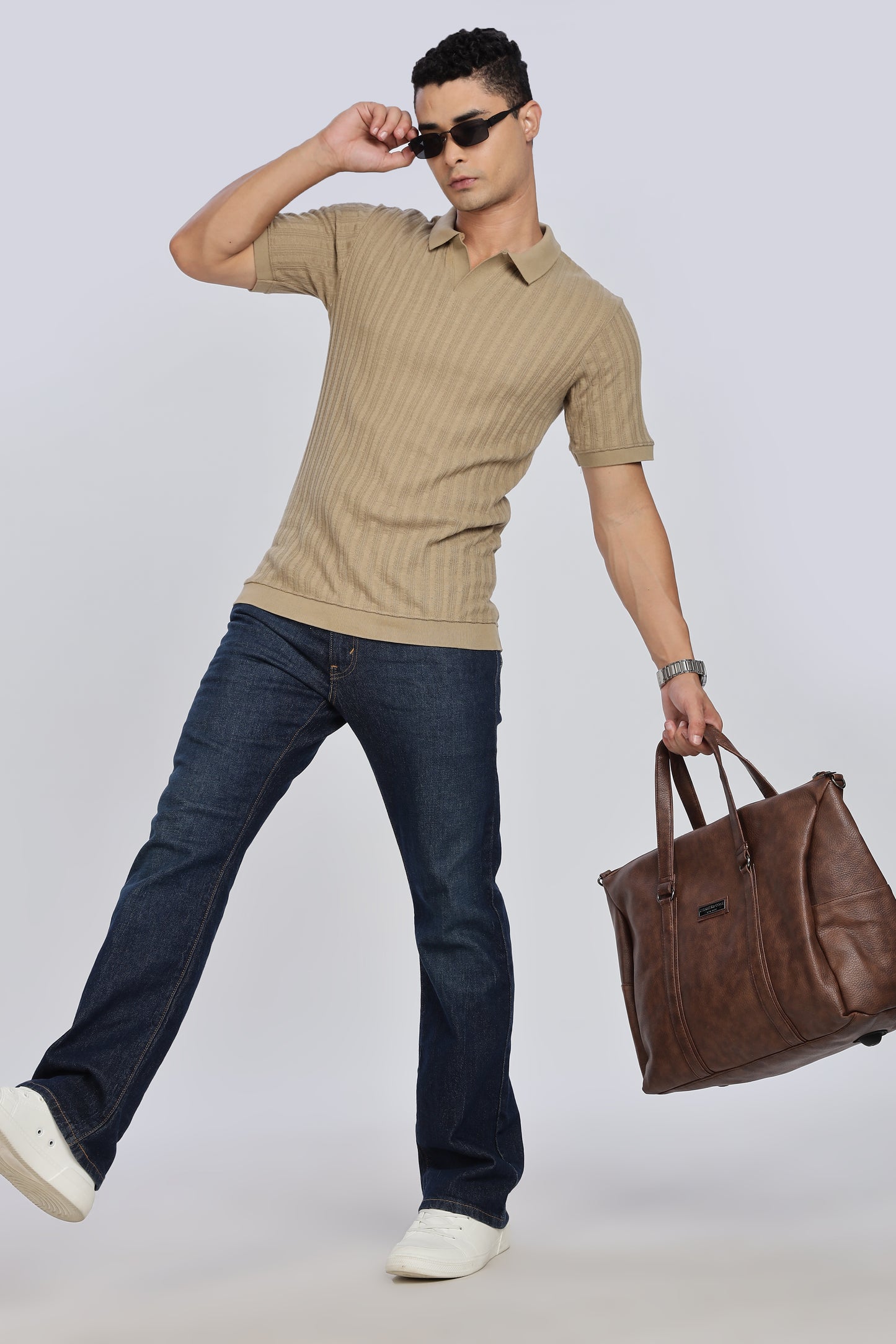 Regular Fit Men’s Beige Polo T-Shirt