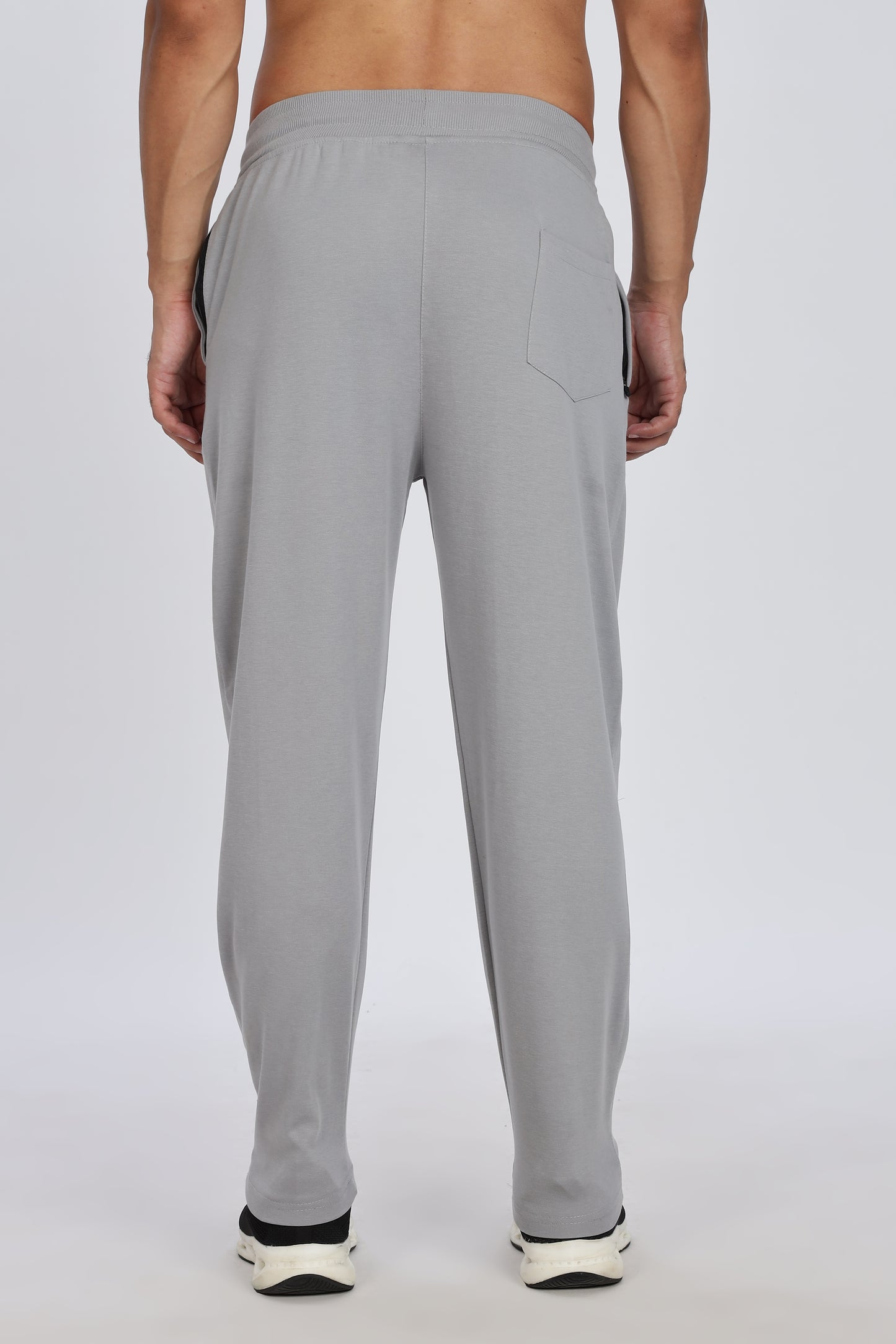 Men Grey Casual Jogger with Drawstring Waist & Side Pockets