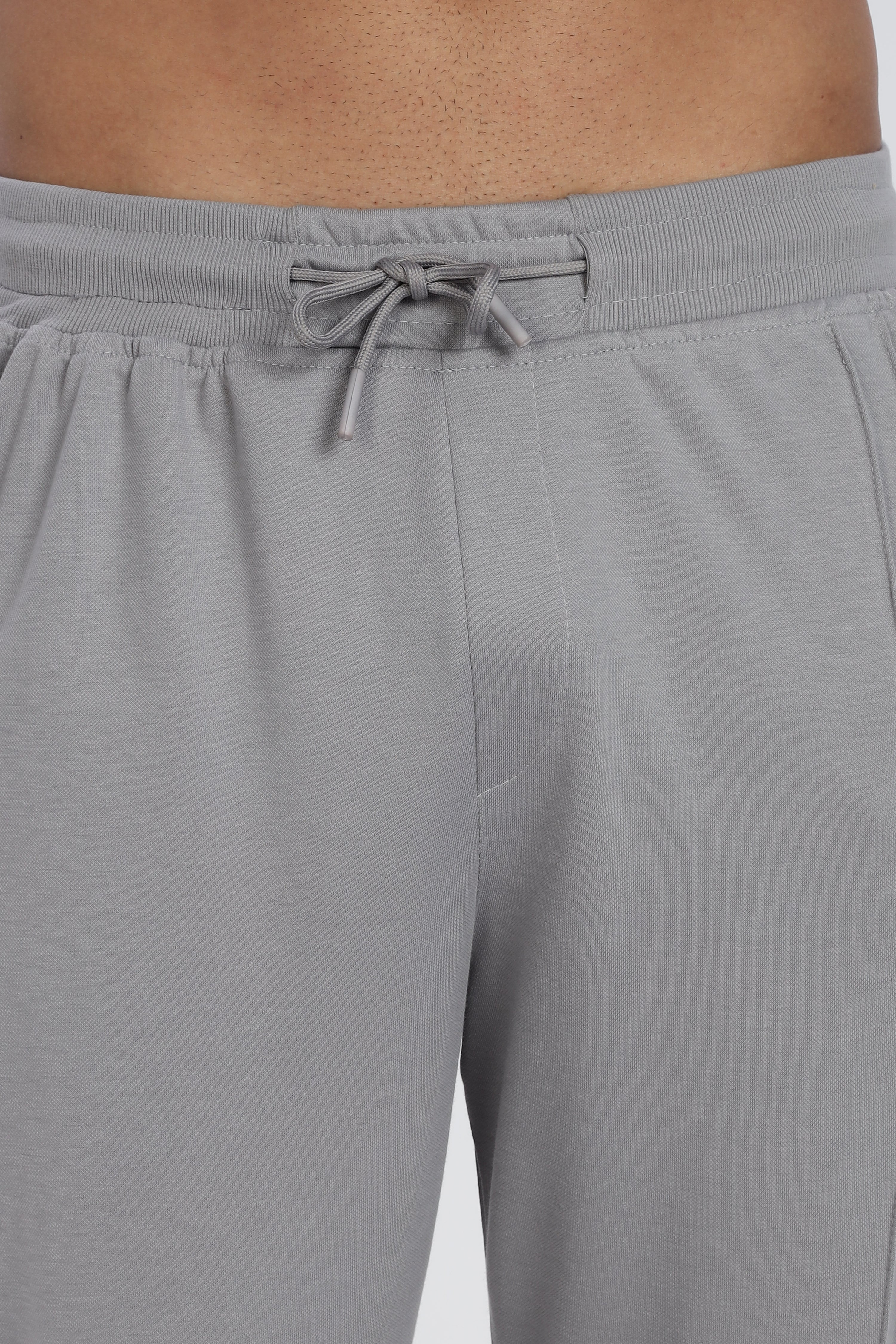 Men Grey Casual Jogger with Drawstring Waist & Side Pockets