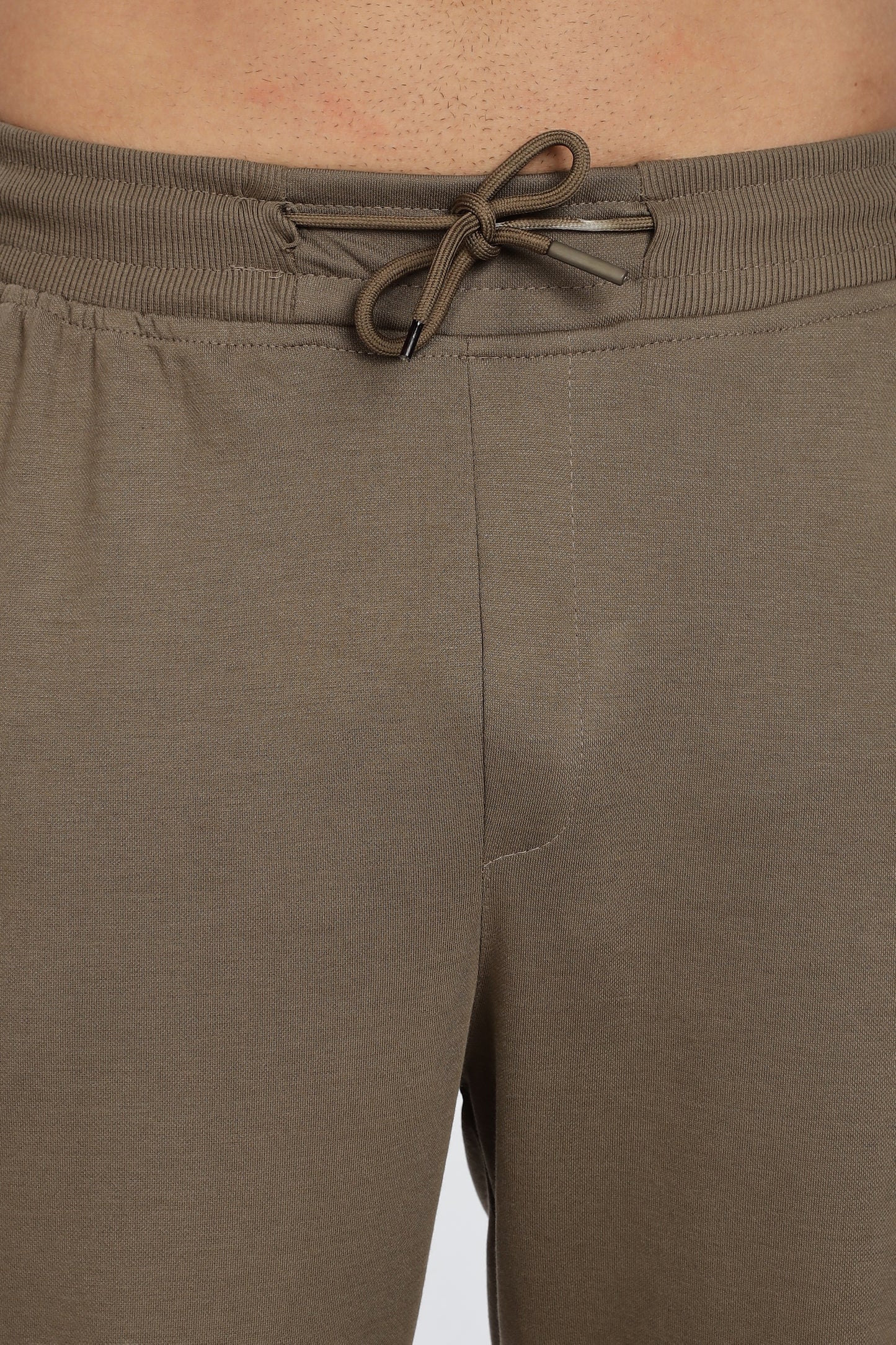 Men Brown Casual Jogger with Drawstring Waist & Side Pockets