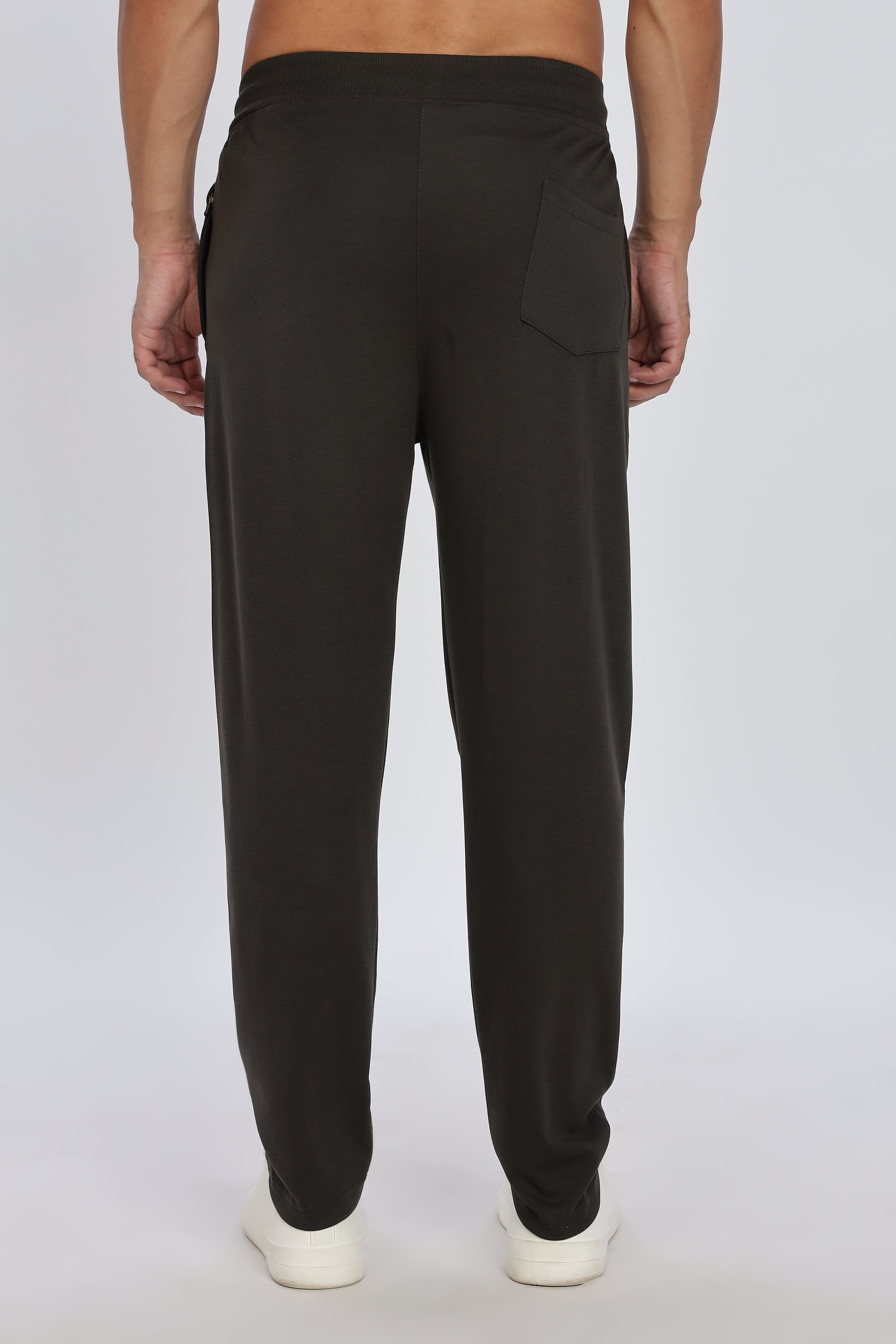 Men Dark Grey Casual Jogger with Drawstring Waist & Side Pockets