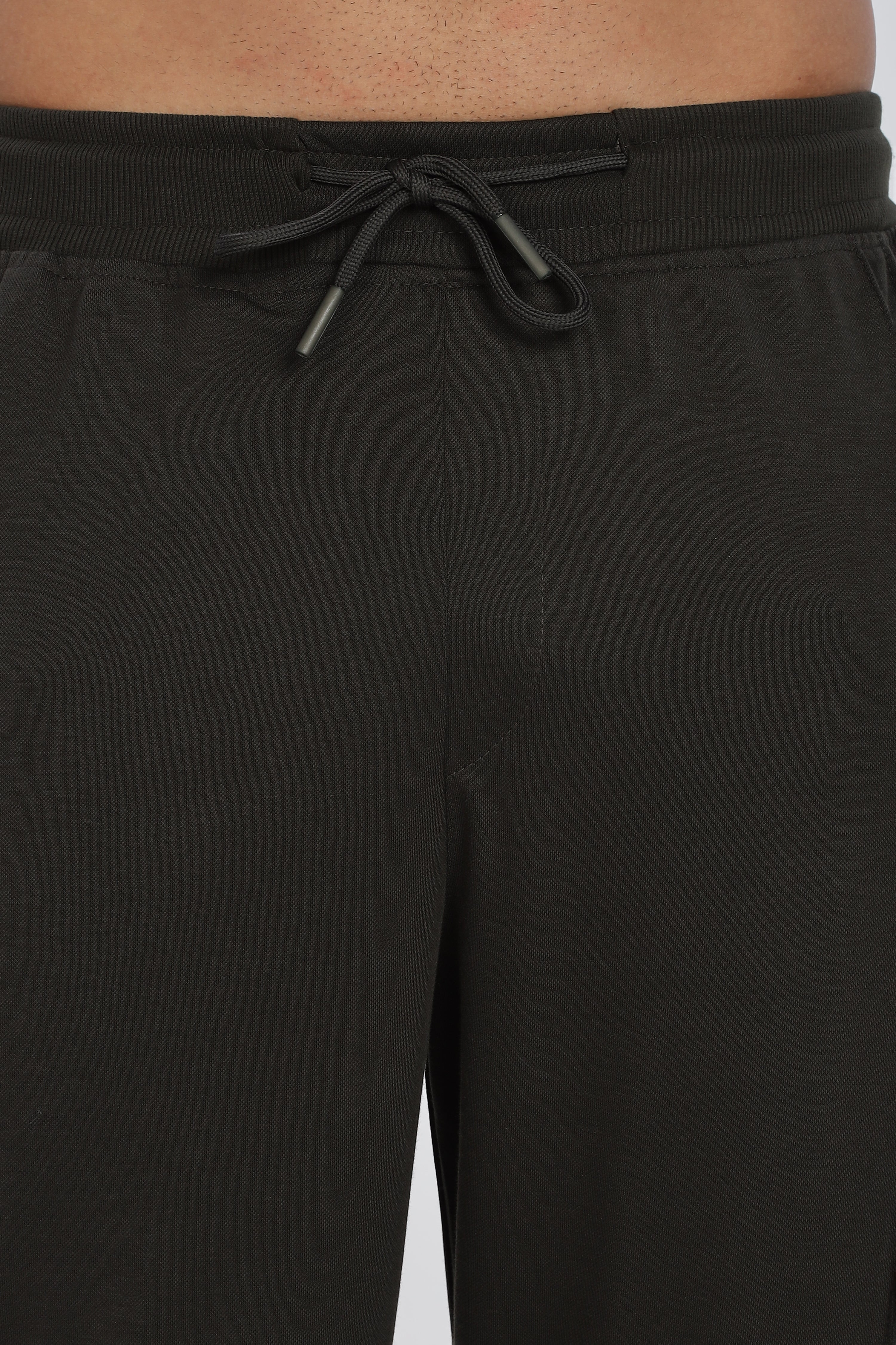 Men Dark Grey Casual Jogger with Drawstring Waist & Side Pockets