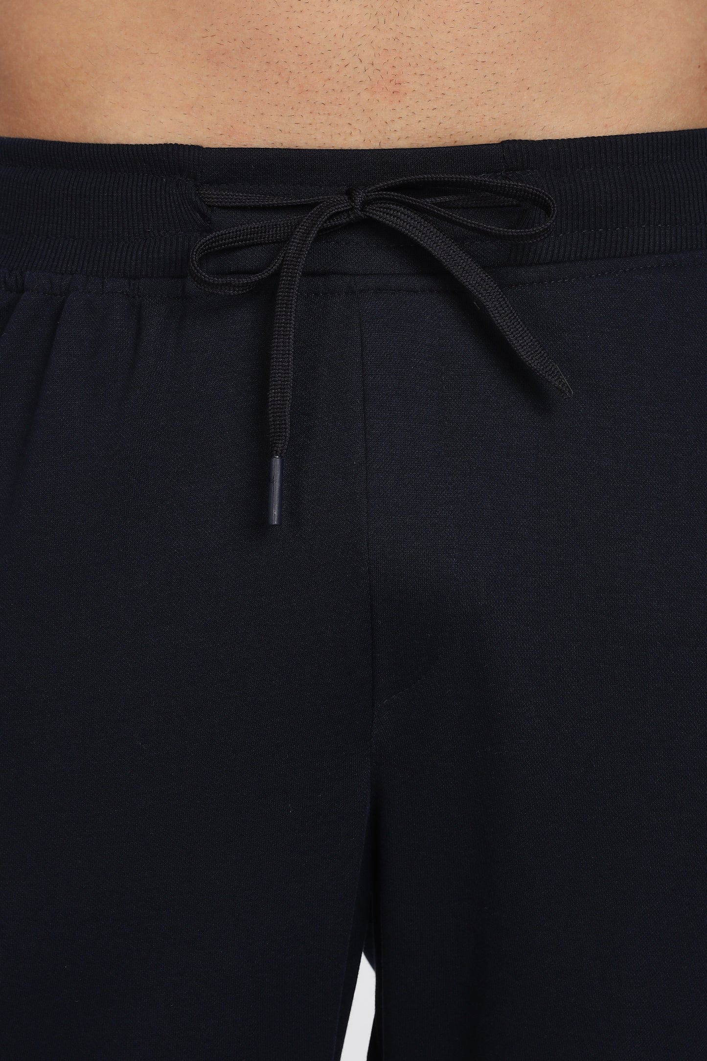 Men Navy Blue Casual Jogger with Drawstring Waist & Side Pockets