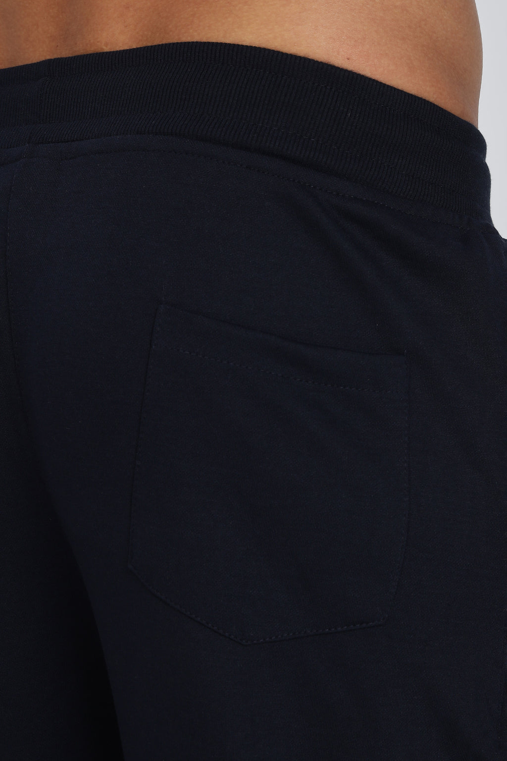 Men Navy Blue Casual Jogger with Drawstring Waist & Side Pockets