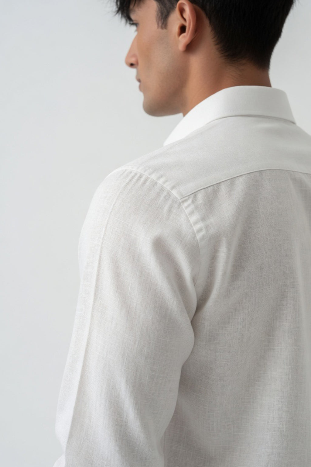Pure White Textured Slim-Fit Shirt