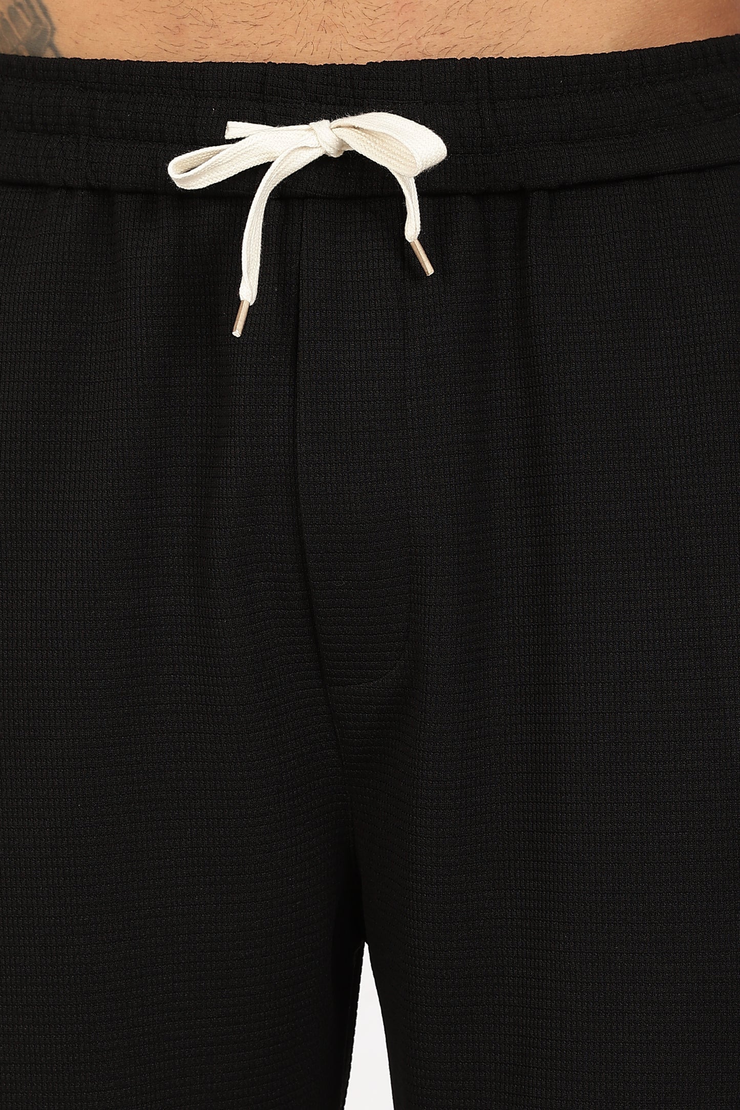 Black Textured Relaxed-Fit Cargo Trouser