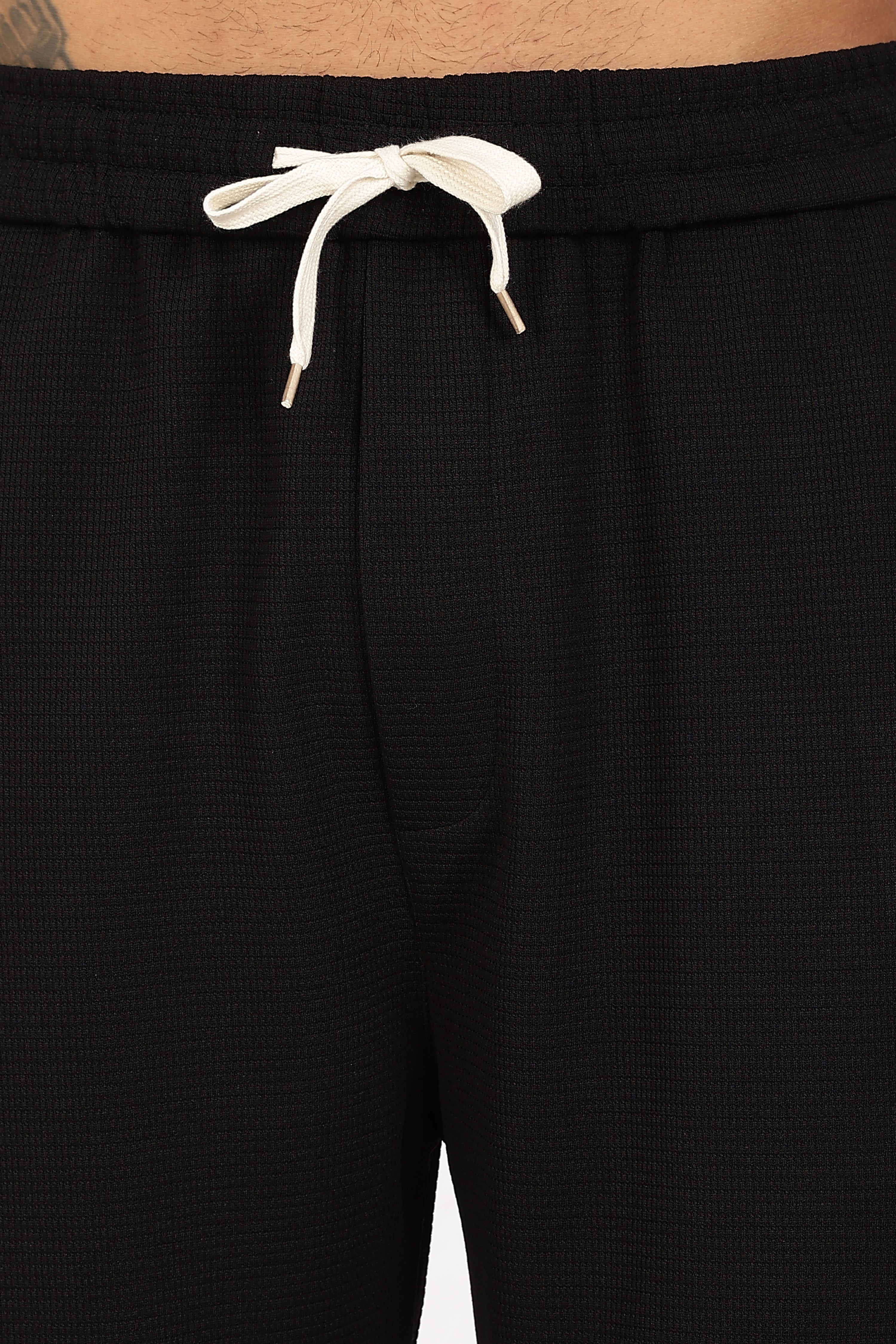Black Textured Relaxed-Fit Cargo Trouser