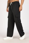 Black Textured Utility Cargo Trouser