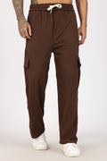 Brown Textured Utility Cargo Trouser