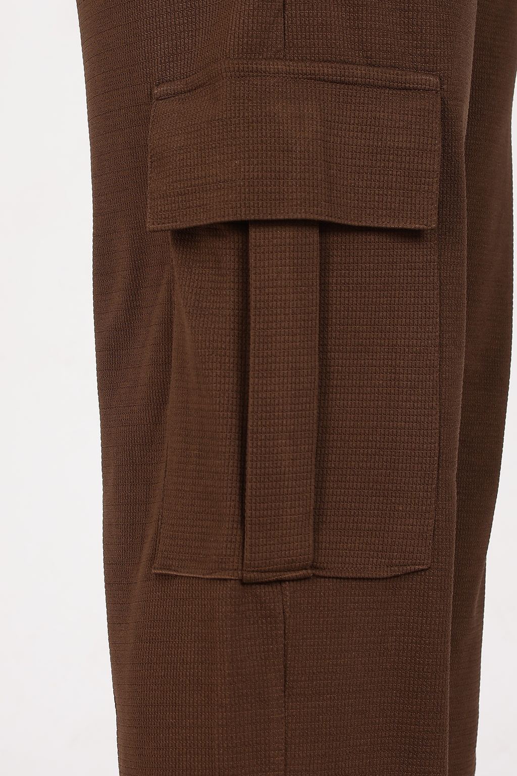 Brown Textured Utility Cargo Trouser
