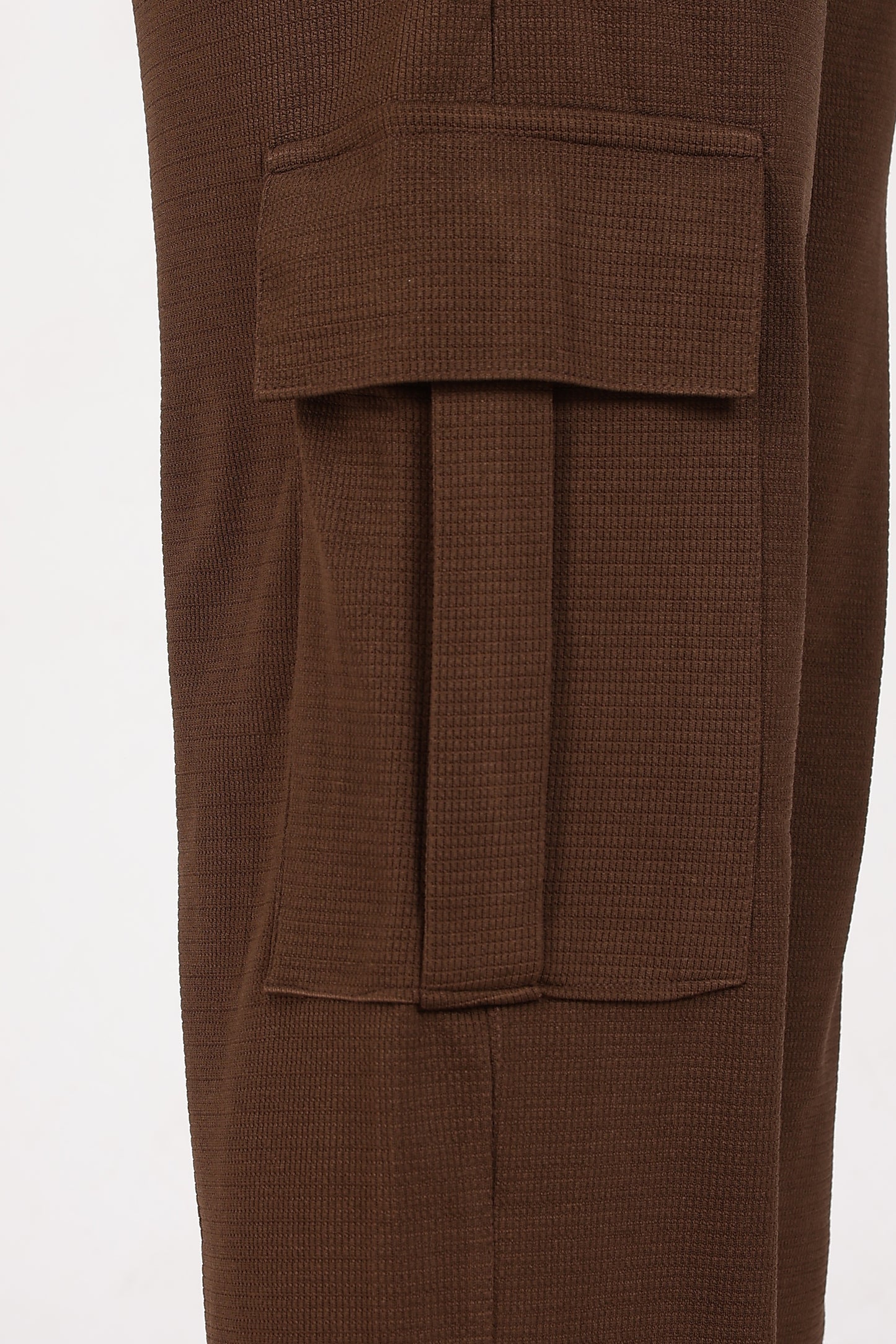Brown Textured Utility Cargo Trouser