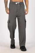Grey Textured Utility Cargo Trouser