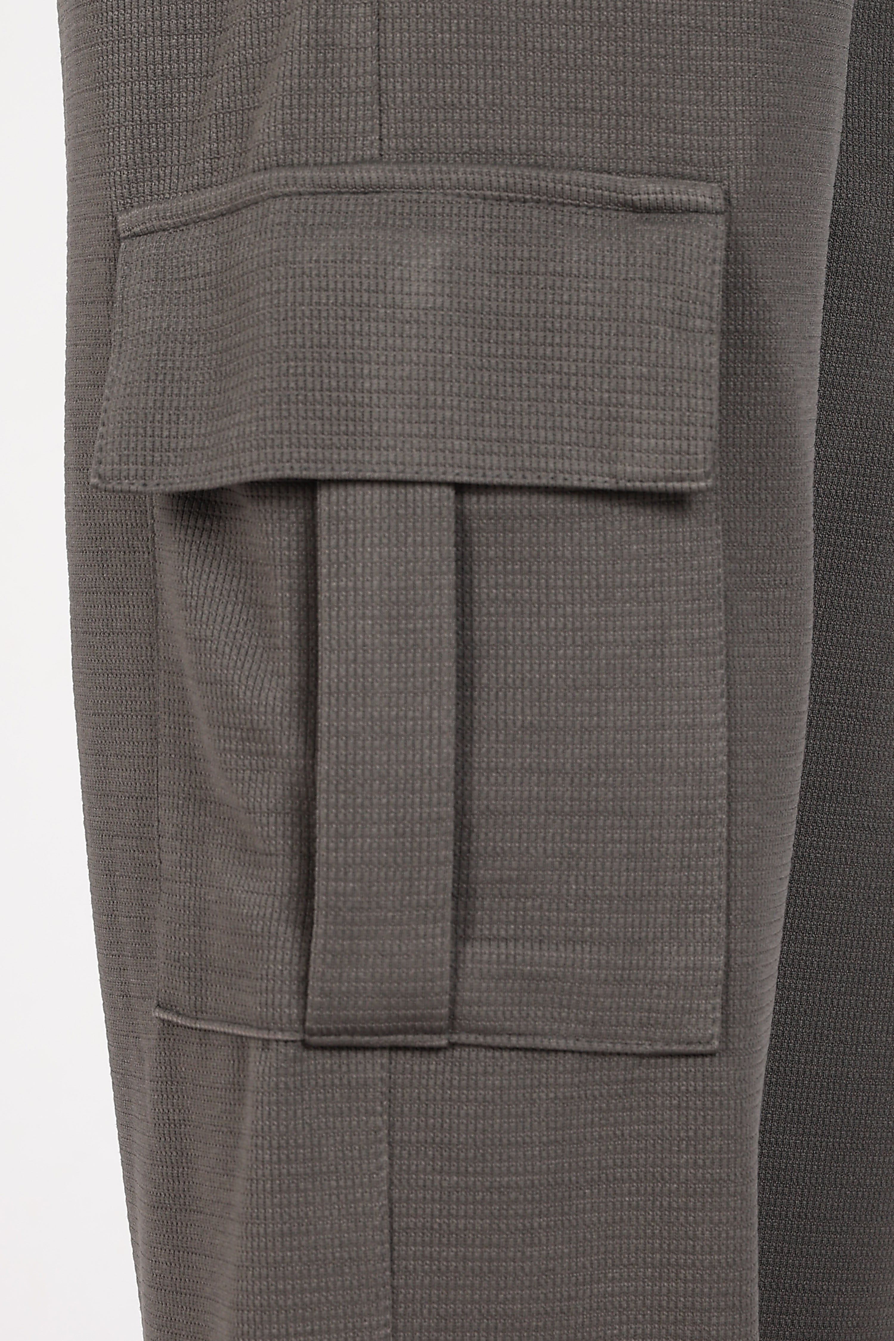 Grey Textured Utility Cargo Trouser