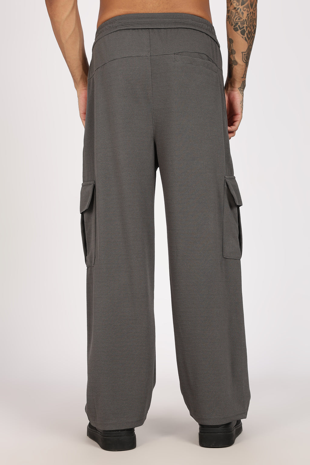 Grey Textured Utility Cargo Trouser